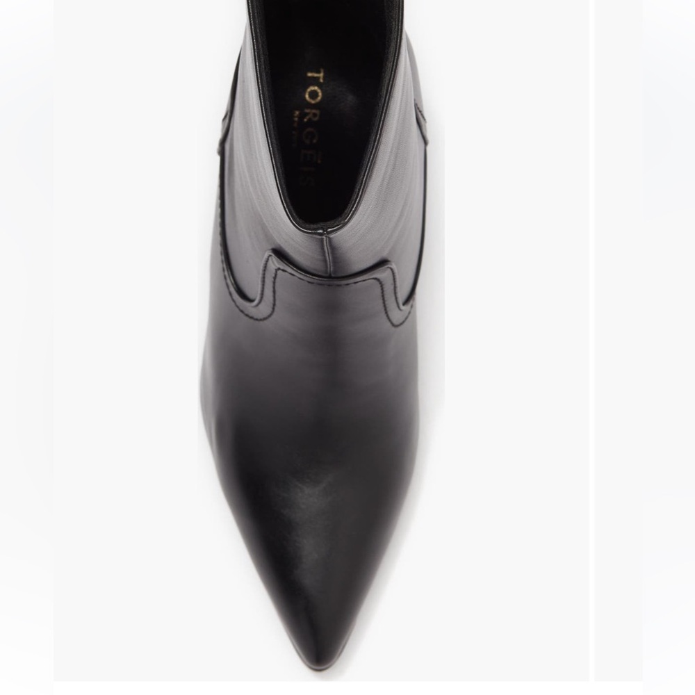 Black Leather heeled boots
